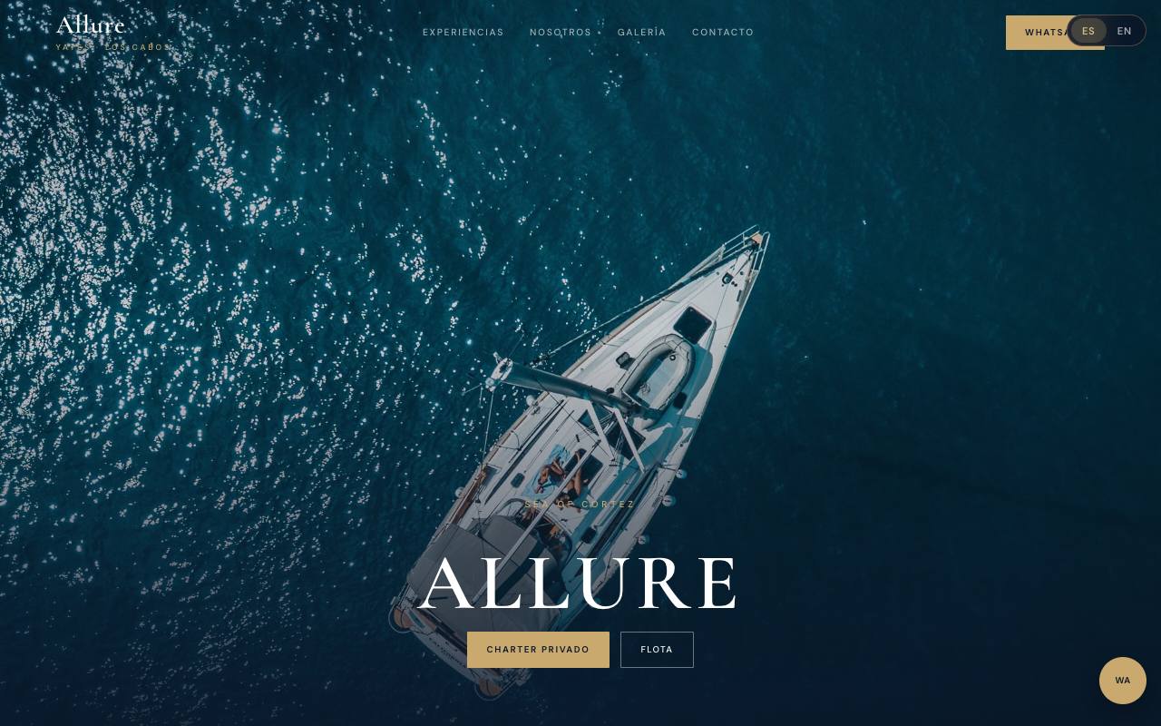 Allure Yachts charter website